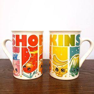 Shopkins Mugs Coffee Cup 4" 2017 Cute Rainbow Pattern Frankford Candy Set 2 x2